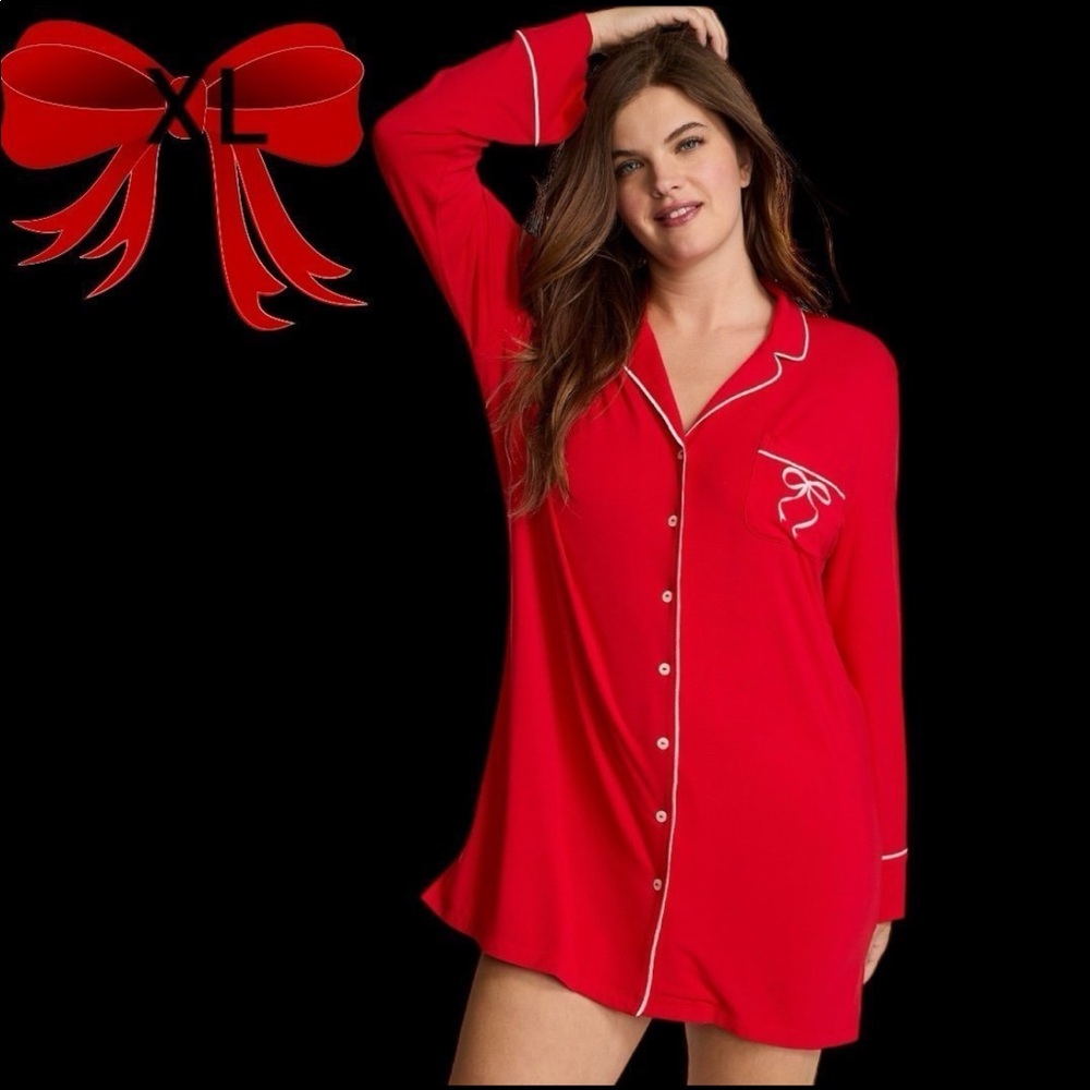 VICTORIA'S SECRET XL
LIPSTICK RED Modal Soft Sleepshirt